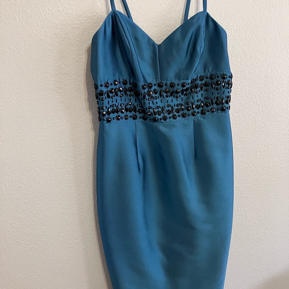 Elegant Teal Cocktail Dress and Jacket by Chetta B